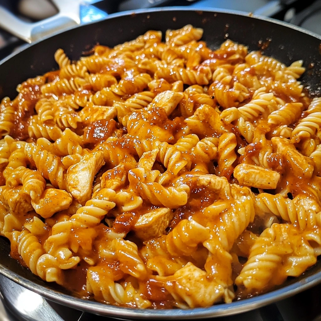 One Skillet BBQ Chicken Cheddar Pasta 2