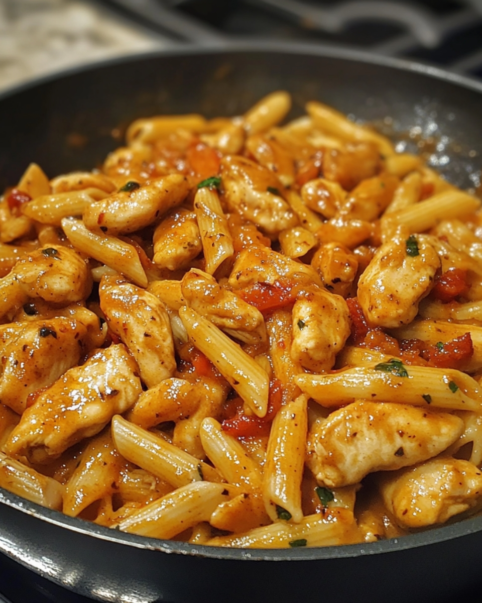 One Skillet Spicy Chipotle Honey Chicken Pasta 1