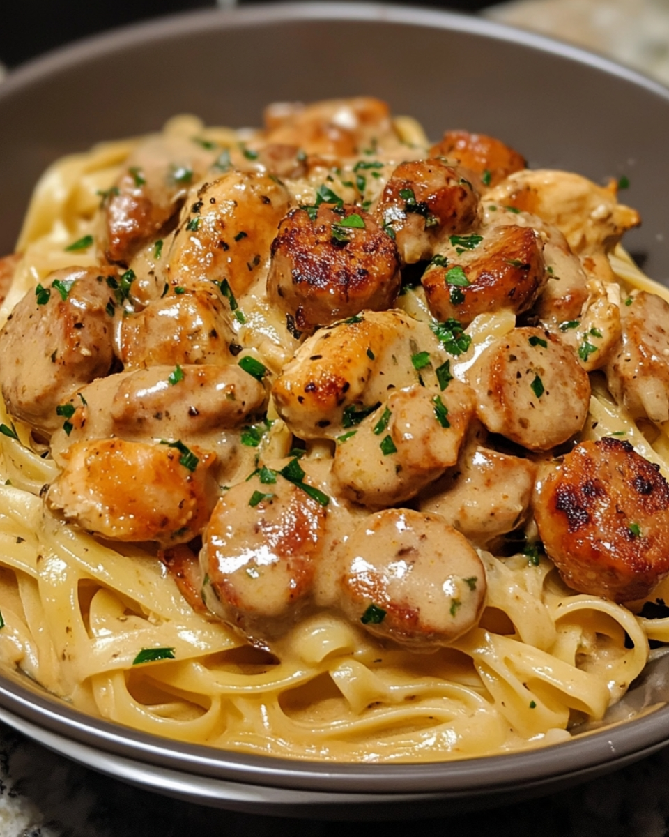 Spicy Cajun Sausage Chicken Linguine 1