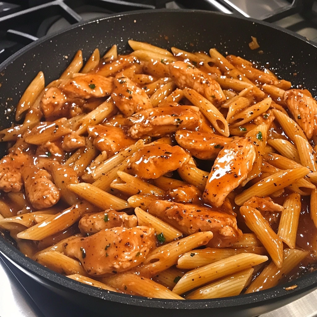 Sticky Honey Garlic Chicken Penne 1