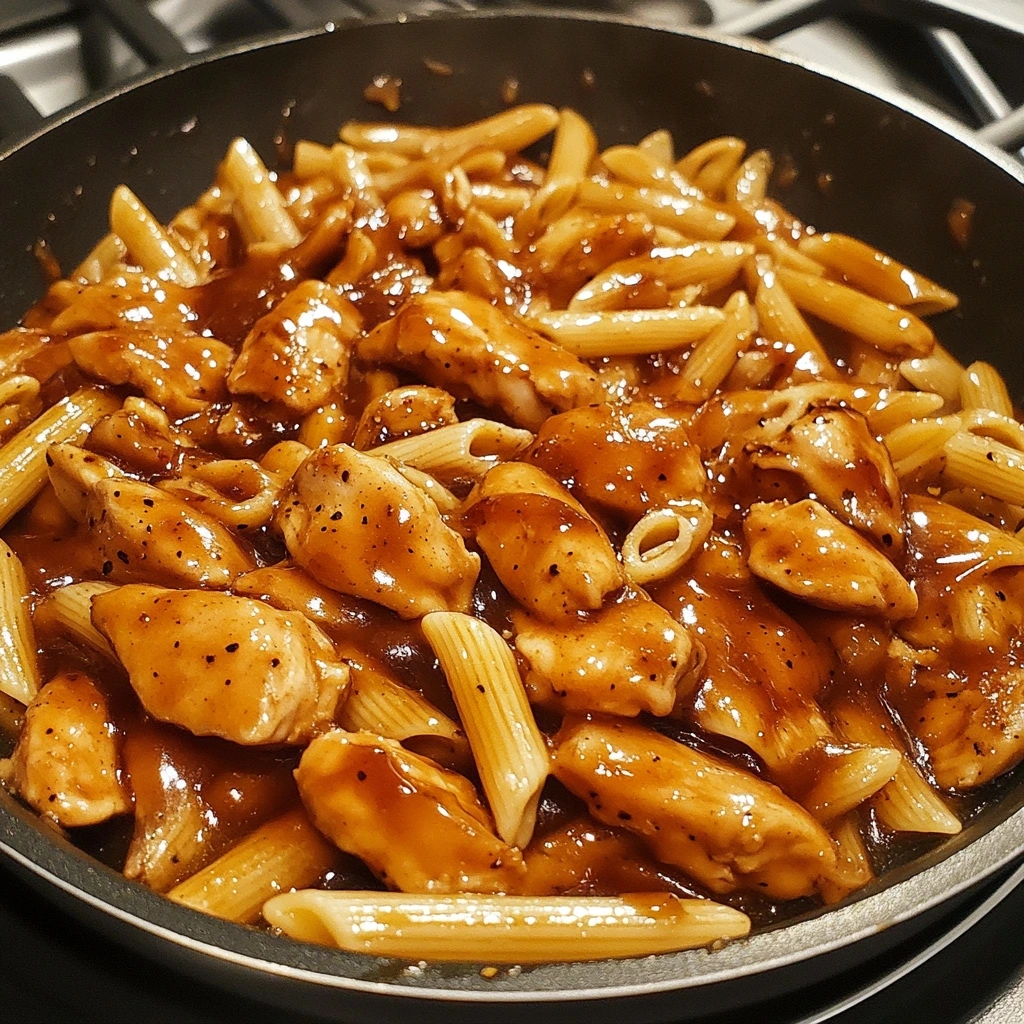 Sticky Honey Soy Chicken Penne Skillet 1