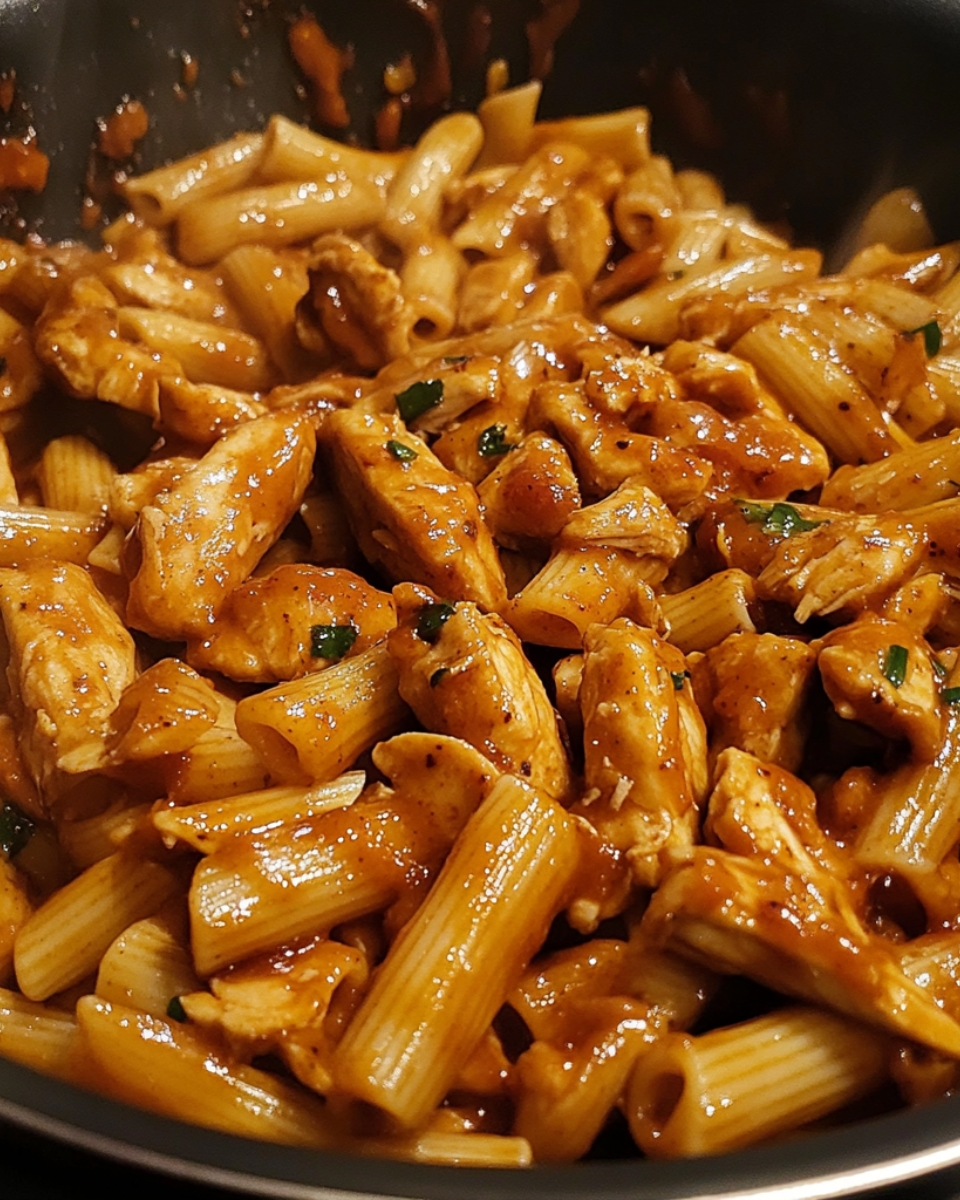 Sticky Sweet Chili BBQ Chicken Pasta 2