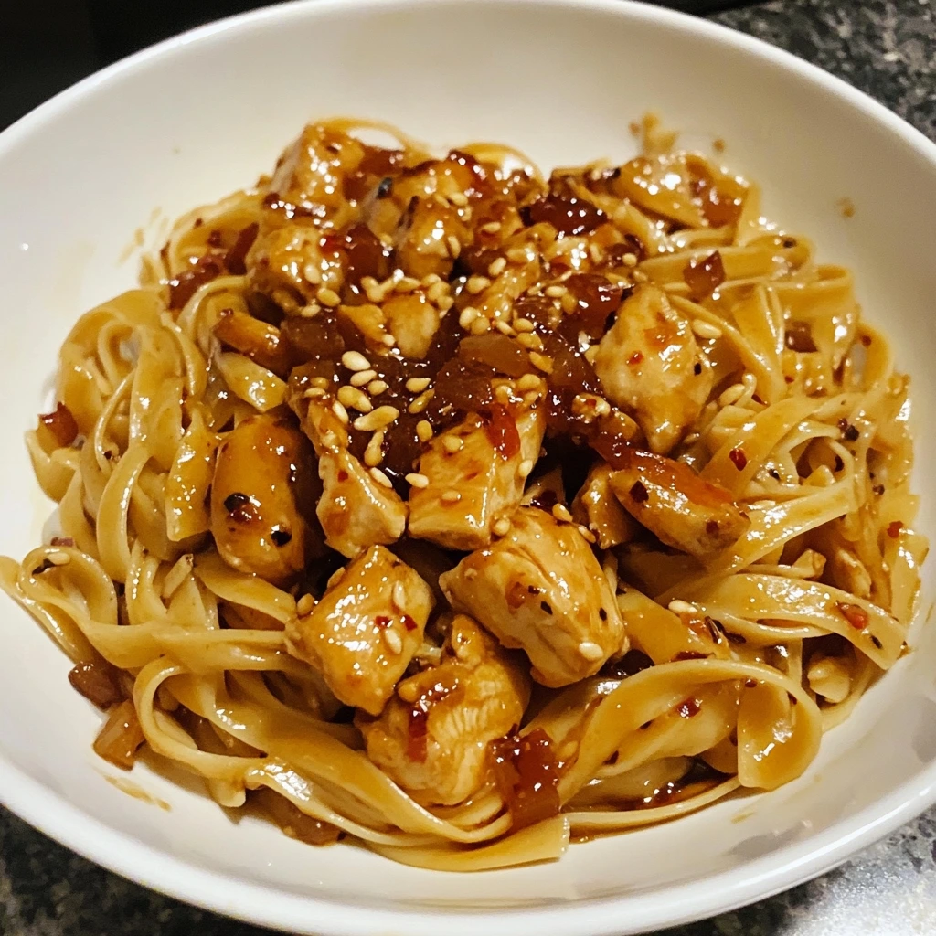 Sticky Sweet Chili Garlic Chicken Pasta 1