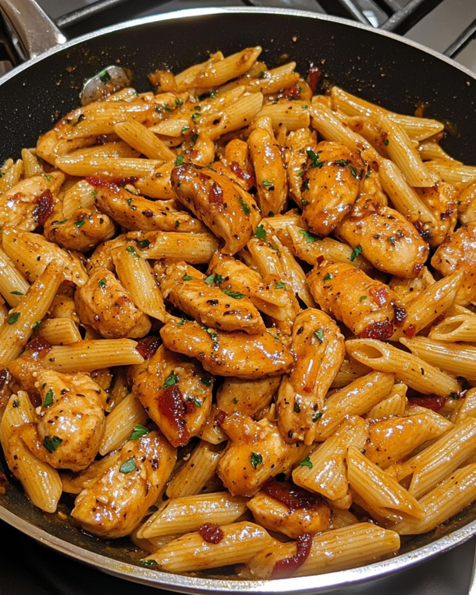 Sticky Sweet Chili Garlic Chicken Penne