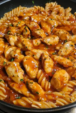 Sticky Sweet Garlic Chicken Pasta Skillet 2