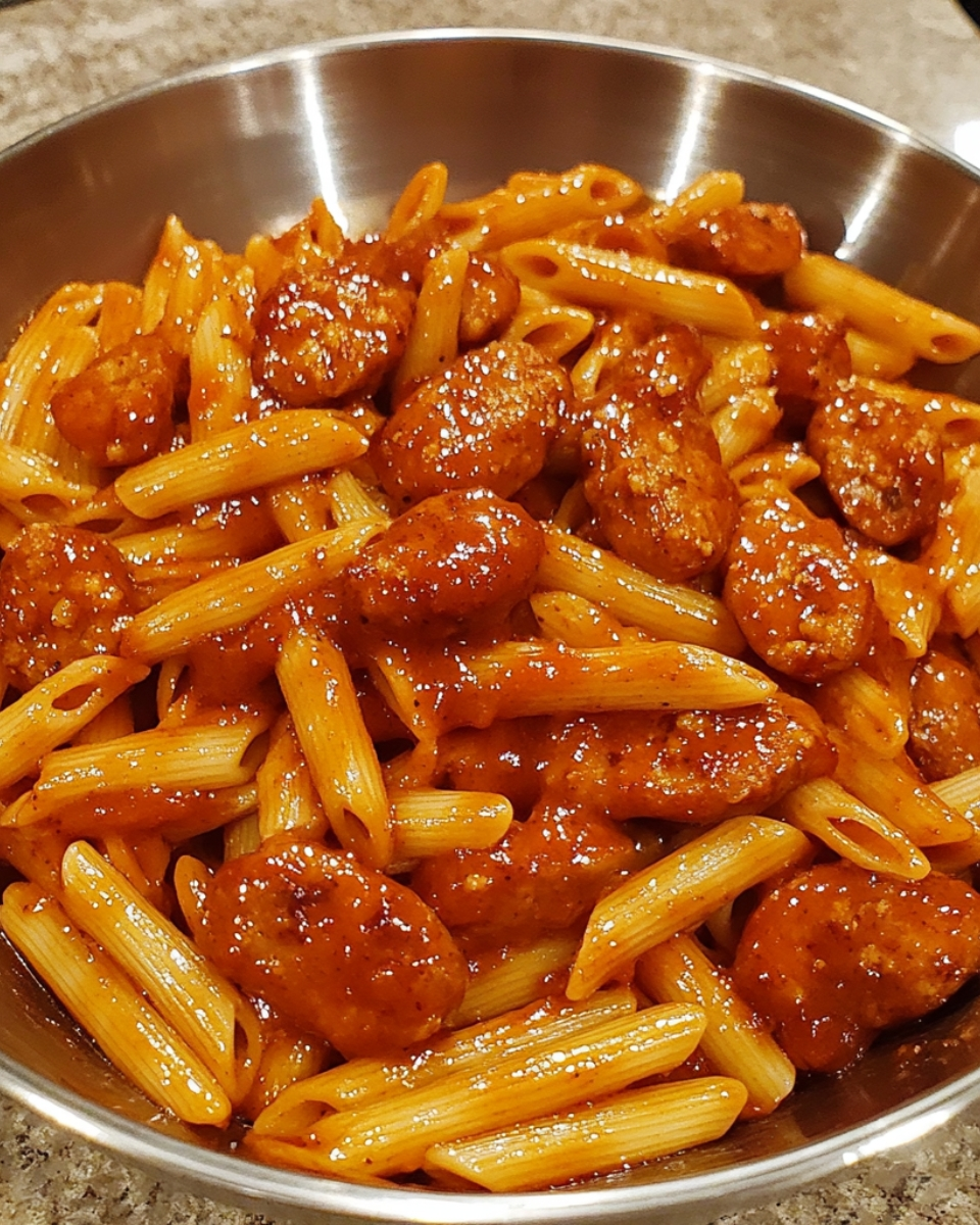 Sticky Sweet Heat BBQ Sausage Penne